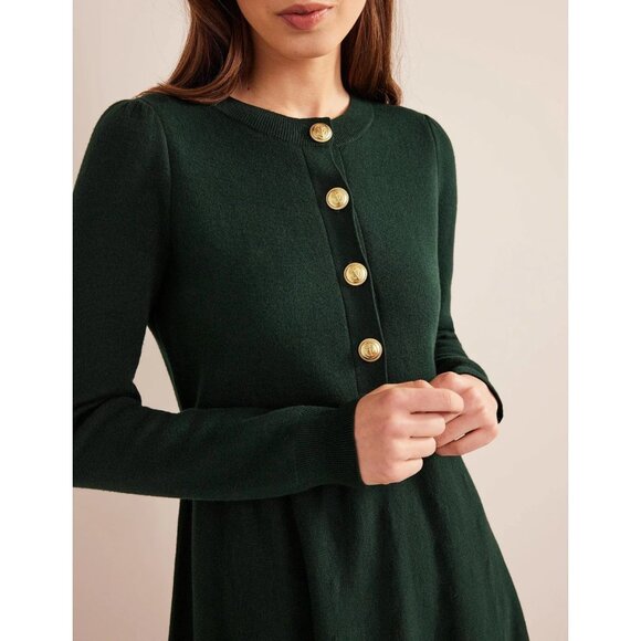 Boden Relaxed Knitted Mini Dress Green Size 14L - Picture 4 of 14
